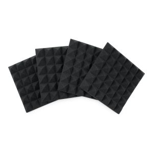 Gator 4 Pack of Charcoal 12" x 12" Acoustic Pyramid Panel