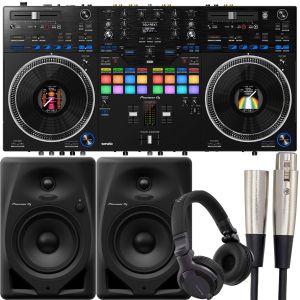Pioneer DJ Controller Package with Studio Monitors, Headphones and Hosa Cable