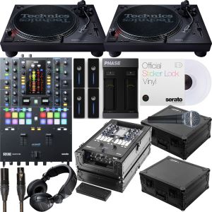 Rane DJ Mixer with Turntables, Headphone, Cases and Cables