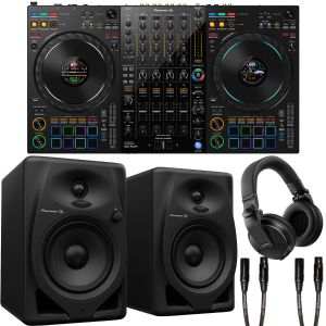 Pioneer DJ DDJ-FLX10 Controller with Studio Monitors, Headphone and Cables